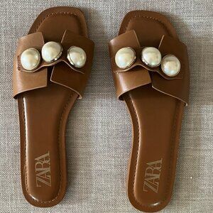 ZARA Sandals with Pearls
